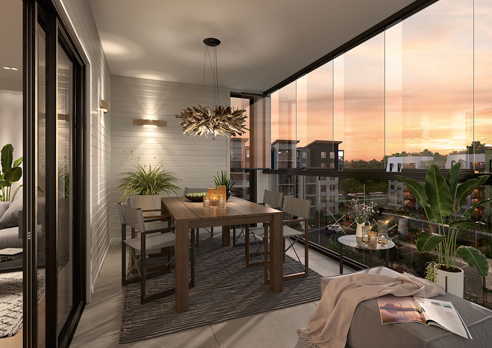 Pratt Homes Elements Condos Balcony Rendering
